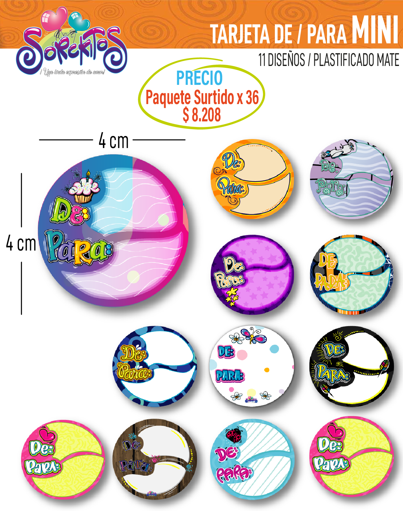 TARJETA DE/PARA MINI REDONDA