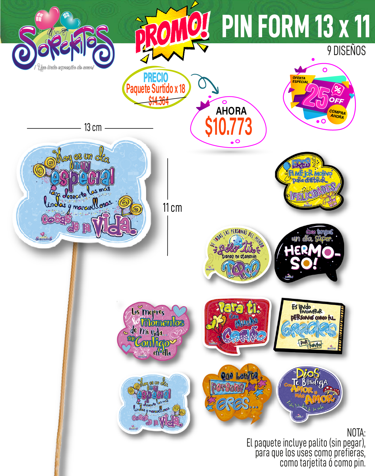 PIN FORM 13x11 -25% OFF