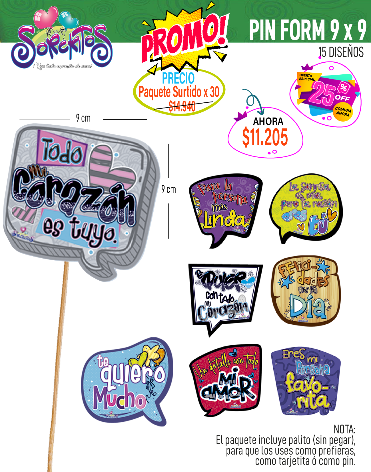 PIN FORM 9x9 -25% OFF