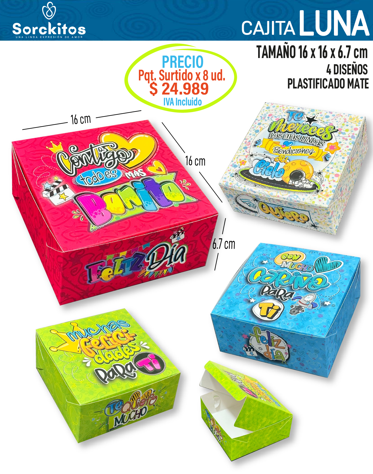 CAJA CUADRADA REF: LUNA