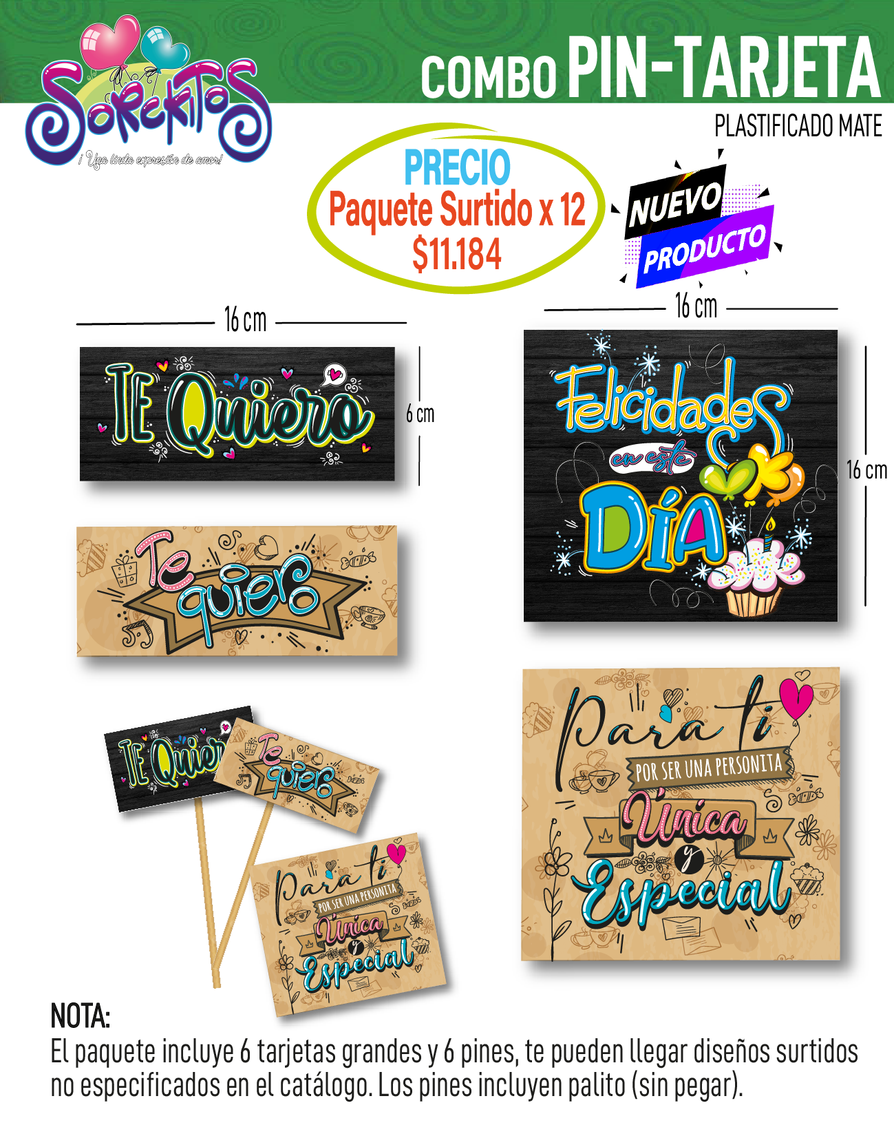 PIN Y TARJETA GRANDE (COMBO)