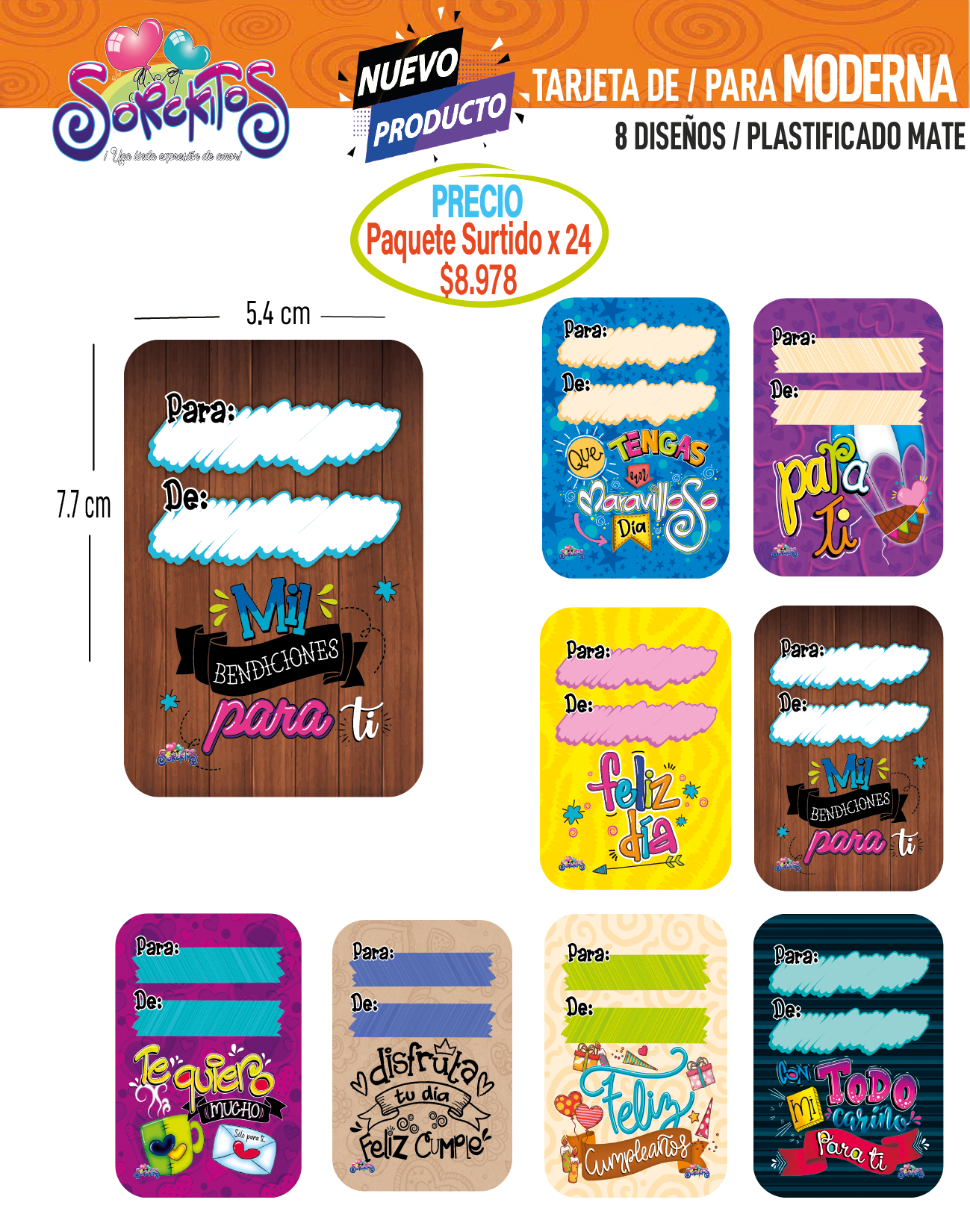 TARJETAS DE / PARA MODERNA