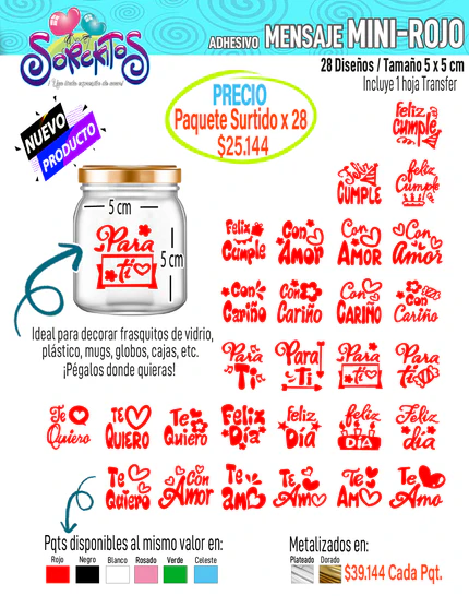 ADHESIVOS MENSAJES SURTIDOS