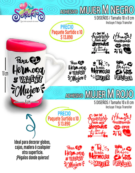 ADHESIVOS MUJER - PAQUETE SURTIDO