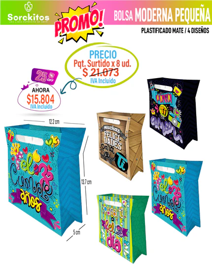 BOLSAS PARA OBSEQUIOS 25% OFF