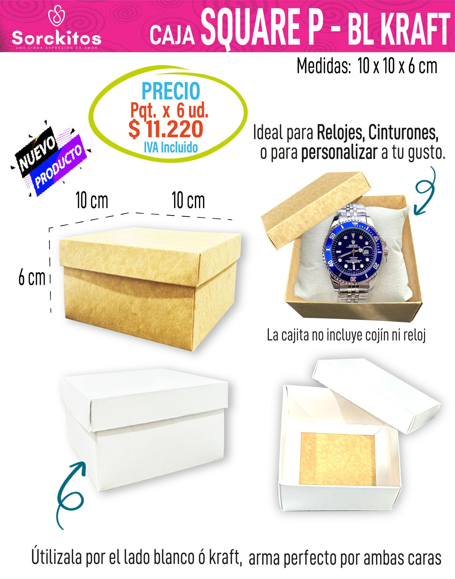 CAJA CUADRADA TAPA Y BASE