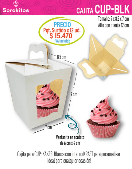 CAJA PARA CUP-CAKE CON VENTANA