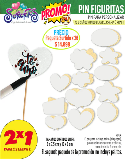 PIN FIGURITAS PROMO 2X1 50% OFF