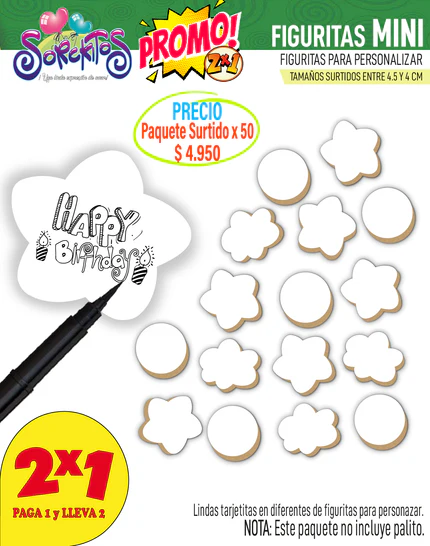 FIGURITAS MINI PROMO 2x1 50% OFF
