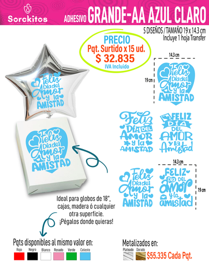 ADHESIVOS AMOR Y AMISTAD - Paquete Surtido