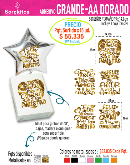 ADHESIVOS AMOR Y AMISTAD - Paquete Surtido
