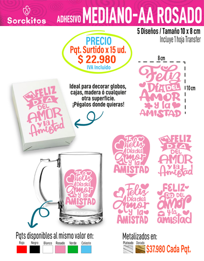 ADHESIVOS AMOR Y AMISTAD - Paquete Surtido