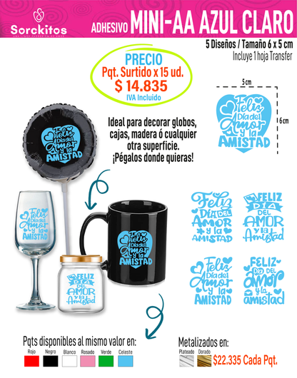 ADHESIVOS AMOR Y AMISTAD - Paquete Surtido