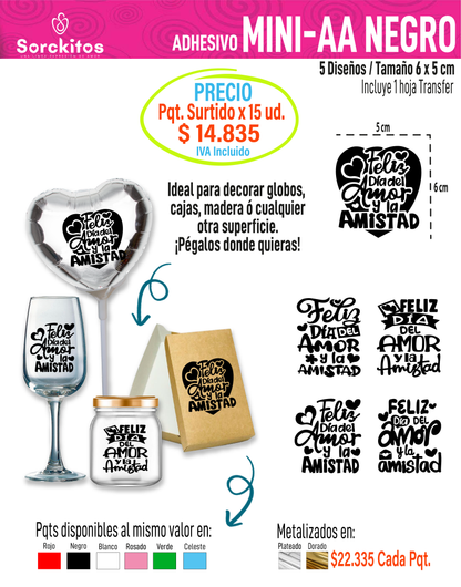 ADHESIVOS AMOR Y AMISTAD - Paquete Surtido