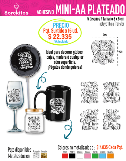 ADHESIVOS AMOR Y AMISTAD - Paquete Surtido