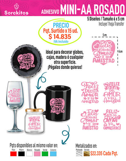 ADHESIVOS AMOR Y AMISTAD - Paquete Surtido