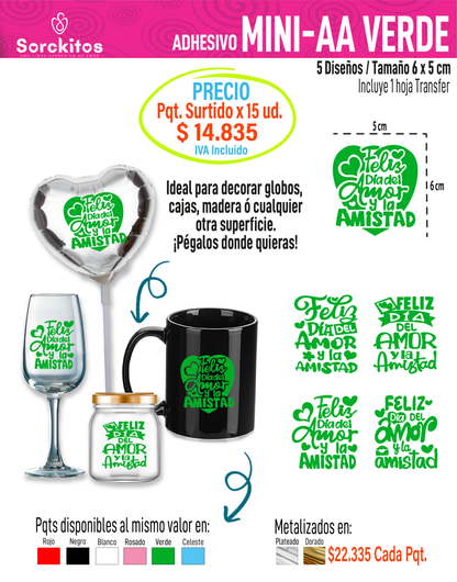 ADHESIVOS AMOR Y AMISTAD - Paquete Surtido