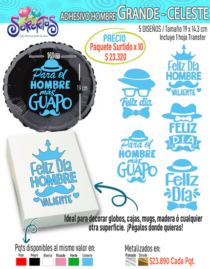 ADHESIVOS PARA HOMBRE - PAQUETES SURTIDOS