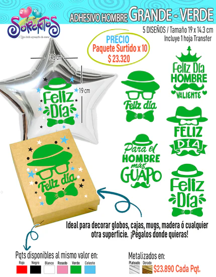 ADHESIVOS PARA HOMBRE - PAQUETES SURTIDOS