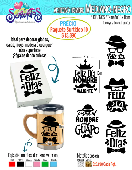 ADHESIVOS PARA HOMBRE - PAQUETES SURTIDOS