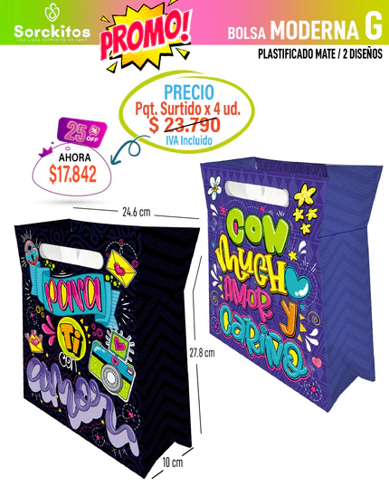 BOLSAS PARA OBSEQUIOS 25% OFF