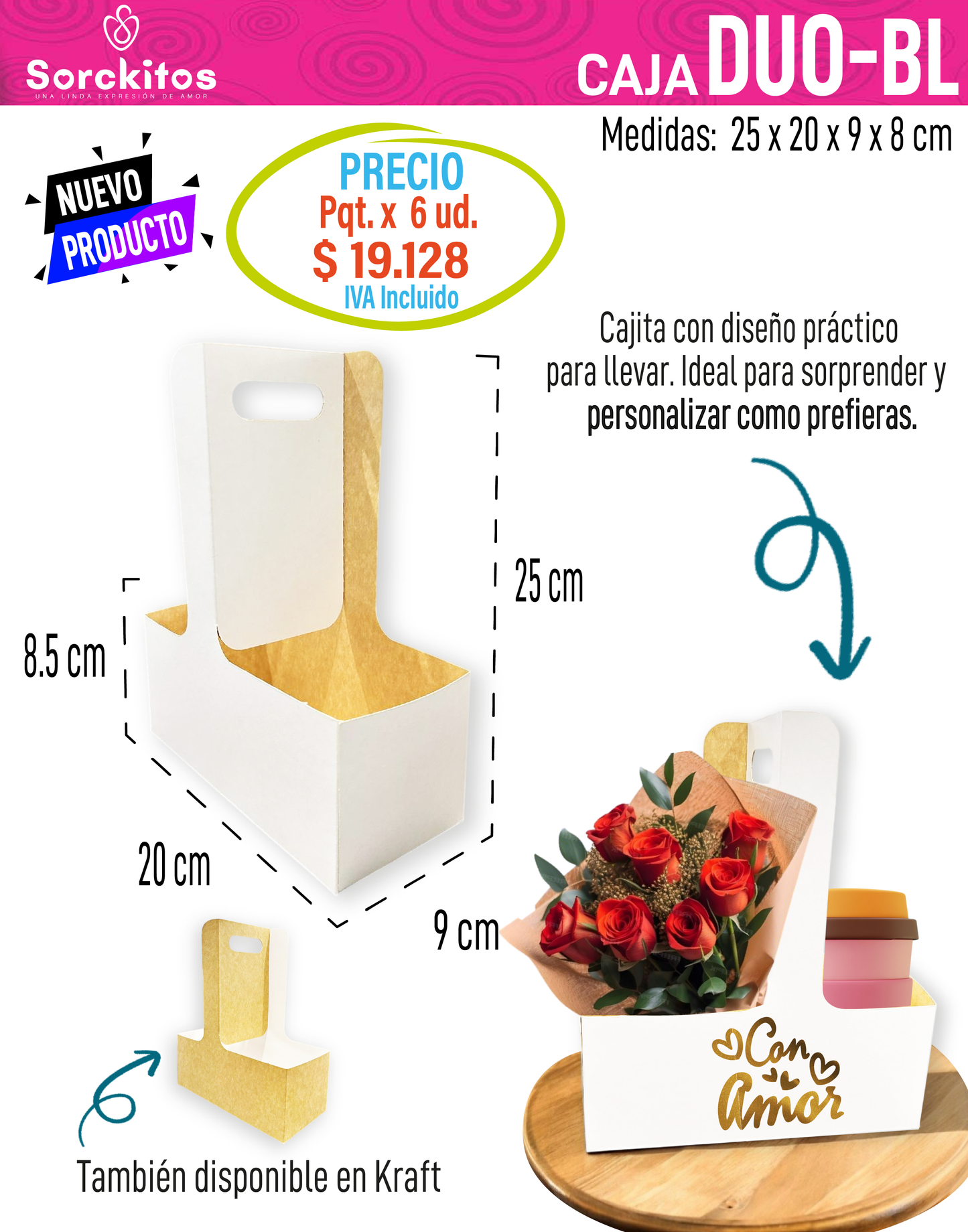 CAJA DUO-BL 20x 25x 9x 8 cm