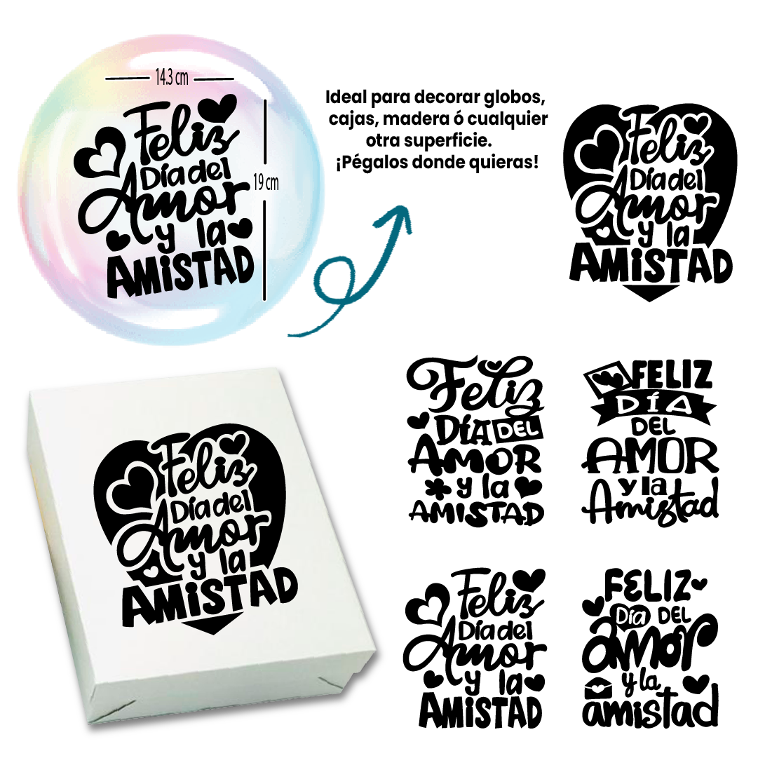 ADHESIVOS AMOR Y AMISTAD - Paquete Surtido