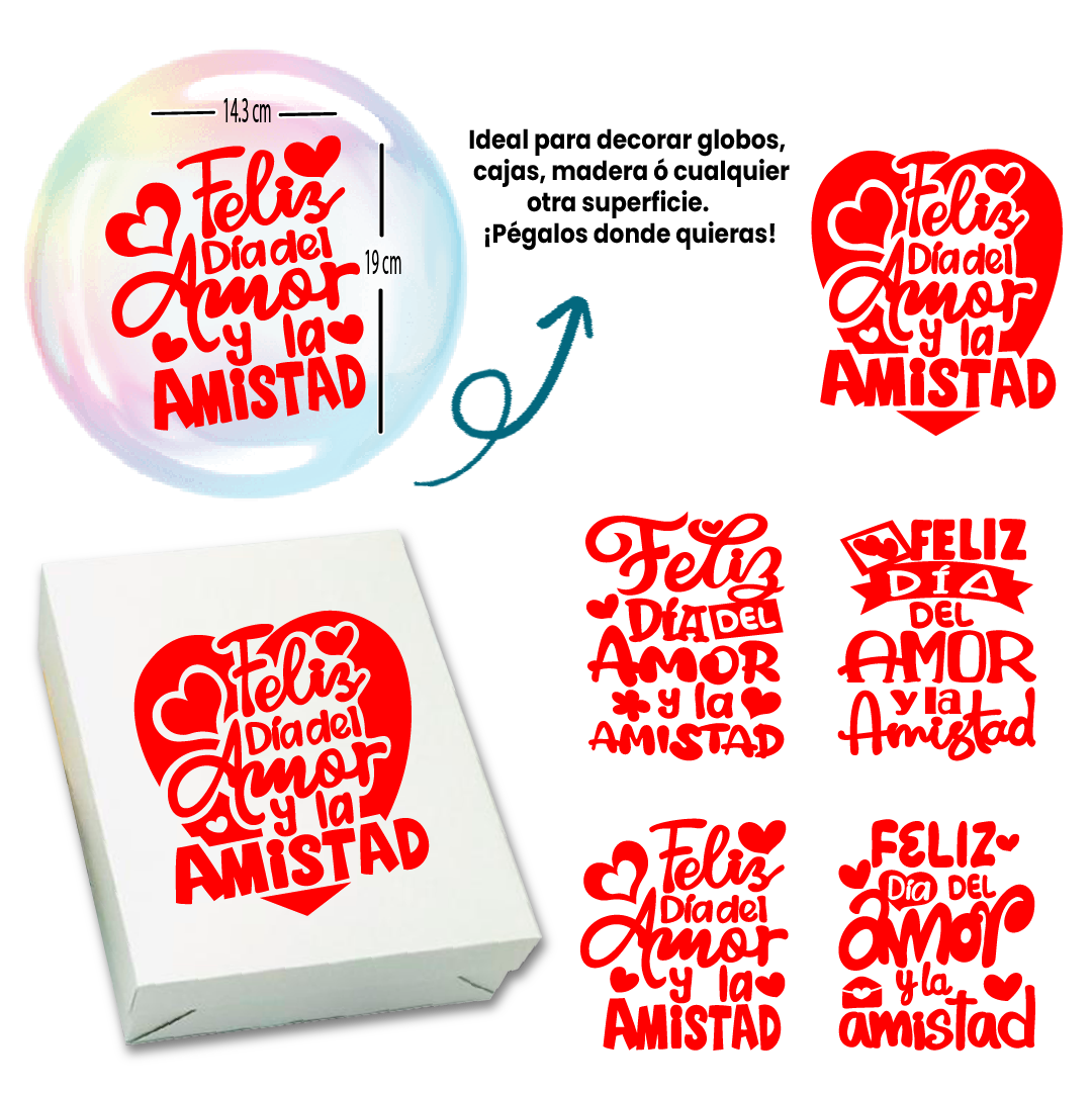 ADHESIVOS AMOR Y AMISTAD - Paquete Surtido