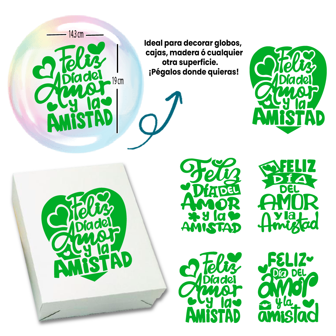 ADHESIVOS AMOR Y AMISTAD - Paquete Surtido